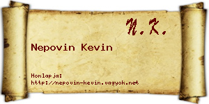 Nepovin Kevin névjegykártya