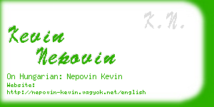 kevin nepovin business card